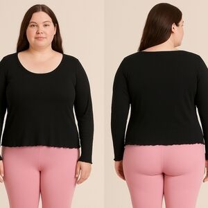 Old Navy Size XL Ribbed Cropped Top New Black